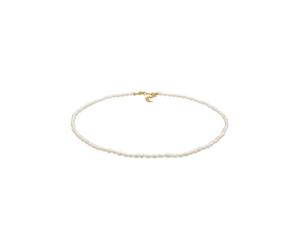 Elli PREMIUM Choker Süßwasserperlen Klassik 925 Silber goldfarben Damen