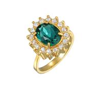 Elli PREMIUM Cocktailring Quarz Grün Royal Zirkonia 925 Silber 52 Damen