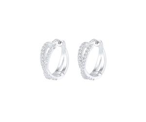 Elli PREMIUM Creole Cross Zirkonia 925 Sterling Silber OneSize Damen