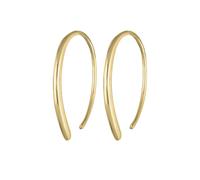 Elli PREMIUM Creole Offen Geo Basic Trend Plain 375 Gelbgold OneSize Damen