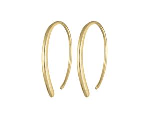 Elli PREMIUM Creole Offen Geo Basic Trend Plain 375 Gelbgold OneSize Damen