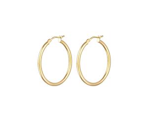 Elli PREMIUM Creolen Basic Bügelverschluss 375er Gelbgold OneSize Damen