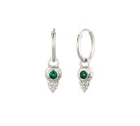 Elli PREMIUM Creolen Einhänger Zirkonia Synthetischer Smaragd Grün 925 Sterling Silber silberfarben Damen