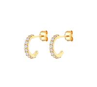 Elli PREMIUM Creolen Halbcreole Topas 375 Gelbgold OneSize Damen