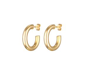 Elli PREMIUM Creolen Halbcreolen Ohrstecker 925 Silber goldfarben Damen