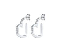Elli PREMIUM Creolen Herz Liebe 925 Silber, mit Kristallen von Swarovski® OneSize Damen