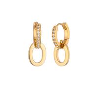 Elli PREMIUM Creolen mit Weiß 925 Sterling Silber vergoldet, Kristallen von Swarovski® OneSize Damen