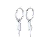 Elli PREMIUM Creolen Ohrhänger Blitz Symbol 925 Silber rhodiniert silberfarben