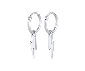 Elli PREMIUM Creolen Ohrhänger Blitz Symbol 925 Silber rhodiniert silberfarben