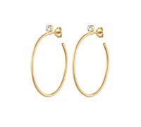 Elli PREMIUM Creolen Stecker 925 Silber, mit Kristallen von Swarovski® goldfarben Damen