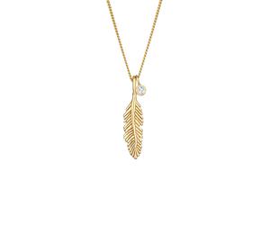 Elli PREMIUM Feder Boho Topas Panzerkette 375 Gelbgold 45 Damen