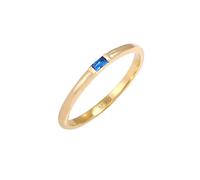 Elli PREMIUM Geo Rechteck Synthetischer Saphir 925 Silber 52 Damen