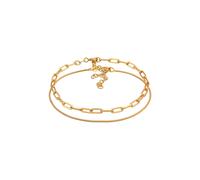 Elli PREMIUM Glieder Basic Schlangenkette 2er Set 925 Silber goldfarben Damen