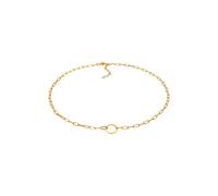 Elli PREMIUM, Halskette Gliederkette Länglich Kreis Trend Geo 925 Silber in gold, Schmuck für Damen Gr. 38 cm