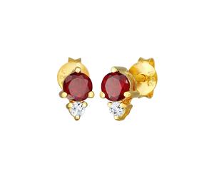 Elli PREMIUM Granat Rot Liebe Topas 925 Silber vergoldet OneSize Damen