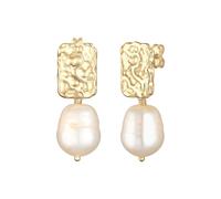 Elli Paar Ohrhänger »Hänger Barock Süßwasserperle Organic 925 Silber«, goldfarben
