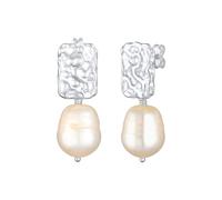 Elli Paar Ohrhänger »Hänger Barock Süßwasserperle Organic 925 Silber«, silberfarben