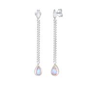 Elli PREMIUM Hänger Panzerkette Mondstein Tropfen 925 Silber silberfarben Damen