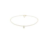 Elli PREMIUM, Halskette Choker Basic Stein Kristall 925 Silber in gold, Schmuck für Damen Gr. 36 cm