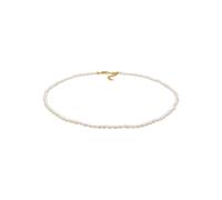 Elli PREMIUM Choker Süßwasserperlen Klassik 925 Silber goldfarben Damen