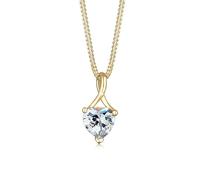 Elli PREMIUM Halskette Damen Herz Infinity mit Zirkonia Steinen in 585 Gelbgold