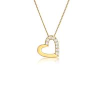 Elli PREMIUM Halskette Damen Herz mit Zirkonia Steinen in 585 Gelbgold