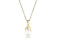 Elli PREMIUM Halskette Damen Infinity Unendlichkeit Topas in 585 Gelbgold