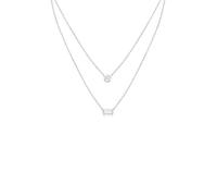 Elli Collierkettchen »mit Topas Edelstein Rechteck und Rund 925 Silber«, silberfarben