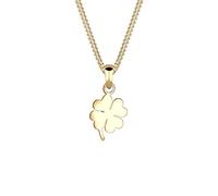 Elli Premium Halskette Damen mit Anhänger Kleeblatt Glücksbringer Talisman | 585 Gelbgold