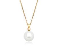 Elli PREMIUM Halskette Damen mit Anhänger Muschelkernperle Luxuriös Filigran in 585 Gelbgold