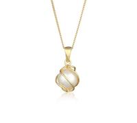 Elli Premium Halskette Damen mit Anhänger Spirale Synthetische Perle