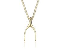 Elli PREMIUM Halskette Damen Wünschelrute Glücksbringer in 375 Gelbgold
