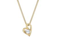 Halskette Herz Liebe Zirkonia 585 Bezaubernd Gelbgold Elli Premium Gold 001 (Artikelnummer: 4R013/10X001)