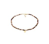 Elli PREMIUM Jasper Edelstein Perlen Plättchen 925 Silber vergoldet 36 Damen