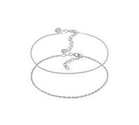 Elli PREMIUM Kordelkette Gedreht Venezianer 2er Set 925 Silber silberfarben Damen