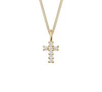Elli PREMIUM Kreuz Religion Glaube Symbol Topas 585 Gelbgold 45 Damen