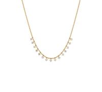 Elli PREMIUM Kugelkette mit Zirkonia Weiß 925 Sterling Silber goldfarben Damen
