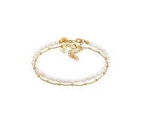 Elli PREMIUM Kugelkette Süßwasserperlen 2er Set 925 Silber goldfarben Damen