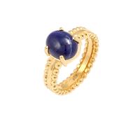 Elli PREMIUM Labis Lazuli Edelstein Oval 925 Silber vergoldet 54 Damen