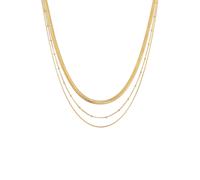 Elli PREMIUM Layer 3-reihig Flach Rund Kugelkette 925 Silber goldfarben Damen