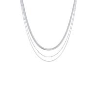 Elli PREMIUM Layer 3-reihig Flach Rund Kugelkette 925 Silber silberfarben Damen