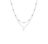 Collierkettchen ELLI PREMIUM "Layer Gliederkette Labradorit 925 Sterling Silber" Gr. 45, silber, Halsketten, Damen, 45,mit Steinen, Silber 925 (Sterlingsilber), L: 45cm (93342943-45) silber
