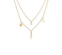 Elli PREMIUM Layer Mondstein Sonne Mond Schlange 925 Silber 40 Damen