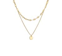 Elli PREMIUM Layer Panzer Plättchen Stern Vintage 925 Silber goldfarben Damen