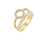 Elli PREMIUM Memorie Kreis Geo 2er Set 925 Silber, mit Kristallen von Swarovski® 56 Damen