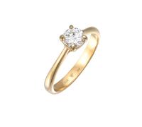 Elli PREMIUM Moissanite Solitär Verlobungsring 925 Silber vergoldet 58 Damen