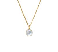 Elli PREMIUM Mondstein Solitär Klassik 925 Silber goldfarben Damen