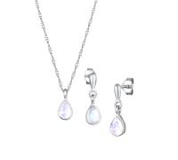 Elli PREMIUM Mondstein Tropfen Kette Ohrhänger 925 Silber silberfarben Damen