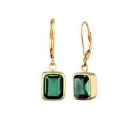 Elli PREMIUM Ohrhänger Quarz Grün 925 Sterling Siber vergoldet OneSize Damen