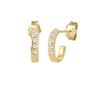 Elli PREMIUM Ohrringe Damen Creole Klassisch mit Topas Edelstein aus 585 Gelbgold